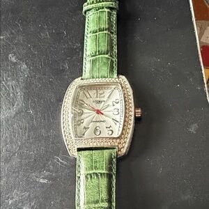 Women's Green Watch with Silver Dial